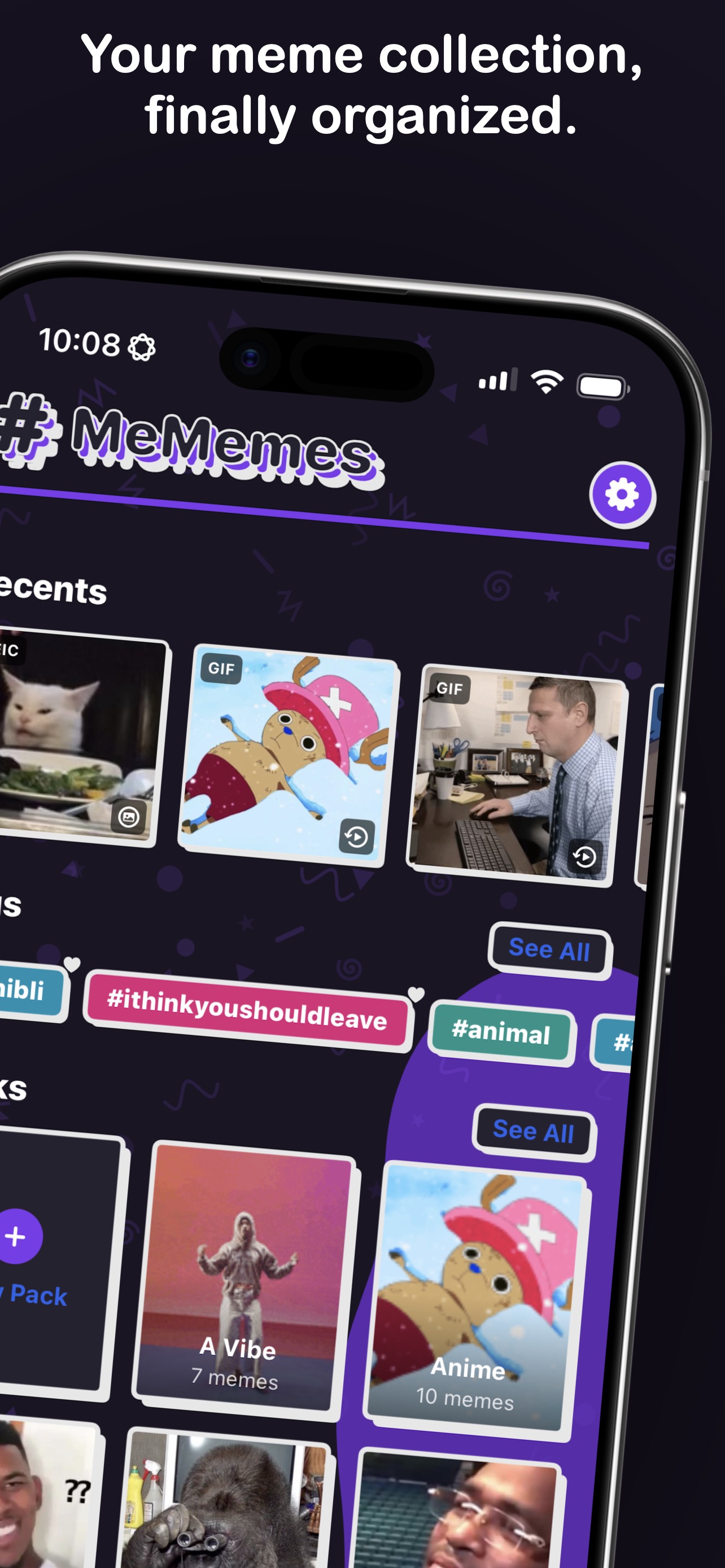 MeMemes main library view